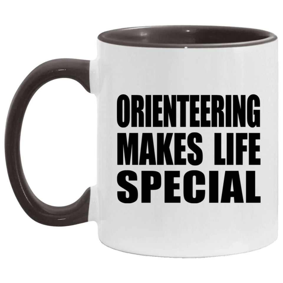 Orienteering Makes Life Special - 11oz Accent Mug Black