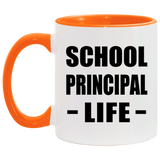School Principal Life - 11oz Accent Mug Orange