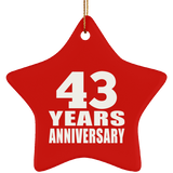 43rd Anniversary 43 Years - Star Ornament