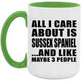 All I Care About Is Sussex Spaniel - 15oz Accent Mug Green