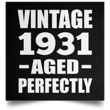 93rd Birthday Vintage 1931 Aged Perfectly - Poster Square