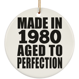 44th Birthday Made In 1980 Aged to Perfection - Circle Ornament