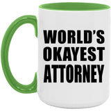 World's Okayest Attorney - 15oz Accent Mug Green