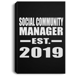 Social Community Manager Established EST. 2019 - Canvas Portrait