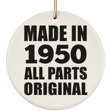 74th Birthday Made in 1950 All Parts Original - Circle Ornament