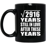 54th Anniversary Square Root of 2916 Years Still In Love - 11oz Coffee Mug Black