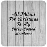 All I Want For Christmas Is My Curly-Coated Retriever - Drink Coaster F
