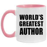 World's Greatest Author - 11oz Accent Mug Pink
