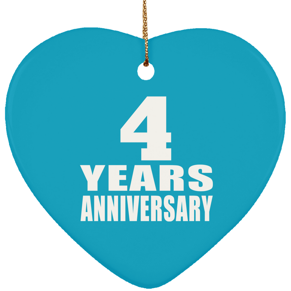 4th Anniversary 4 Years - Heart Ornament