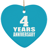 4th Anniversary 4 Years - Heart Ornament