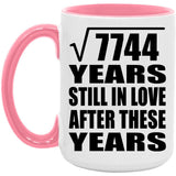 88th Anniversary Square Root of 7744 Years Still In Love - 15oz Accent Mug Pink