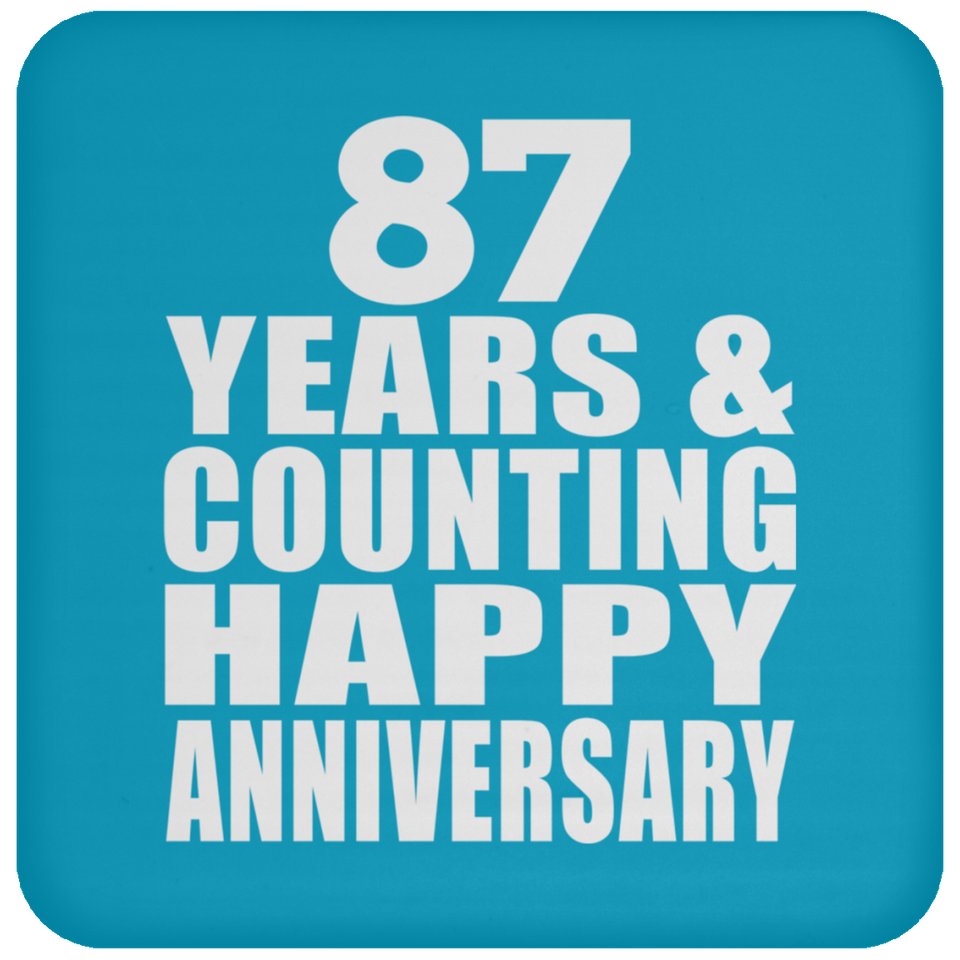Happy 87th Anniversary 87 Years & Counting - Drink Coaster