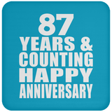 Happy 87th Anniversary 87 Years & Counting - Drink Coaster