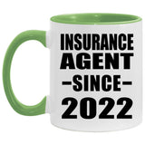 Insurance Agent Since 2022 - 11oz Accent Mug Green