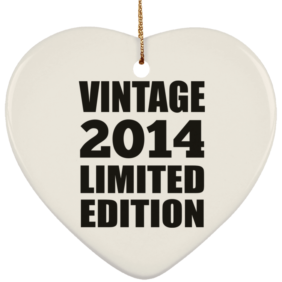 10th Birthday Vintage 2014 Limited Edition - Heart Ornament