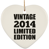 10th Birthday Vintage 2014 Limited Edition - Heart Ornament