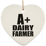 A+ Dairy Farmer - Heart Ornament