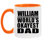 William World's Okayest Dad - 11oz Accent Mug Orange