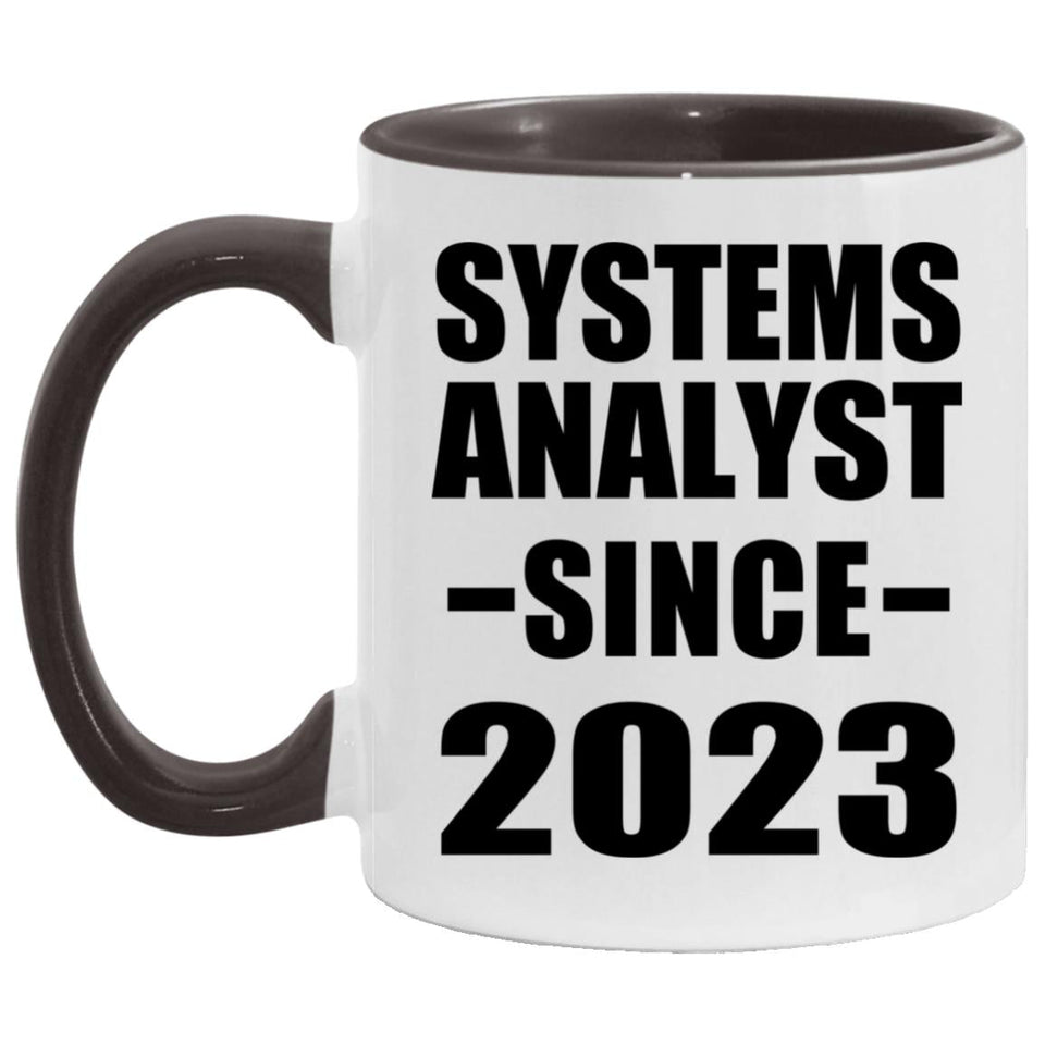 Systems Analyst Since 2023 - 11oz Accent Mug Black
