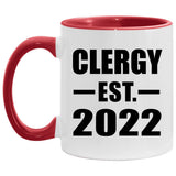 Clergy Established EST. 2022 - 11oz Accent Mug Red