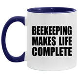 Beekeeping Makes Life Complete - 11oz Accent Mug Purple