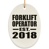 Forklift Operator Established EST. 2018 - Oval Ornament