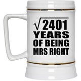 49th Anniversary Square Root of 2401 Years of Being Mrs Right - Beer Stein