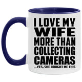 I Love My Wife More Than Collecting Cameras - 11oz Accent Mug Purple