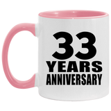 33rd Anniversary 33 Years - 11oz Accent Mug Pink