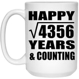 Happy 66th Anniversary Square Root of 4356 Years & Counting - 15oz Coffee Mug