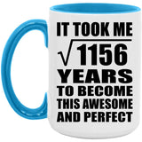 34th Birthday Took Square Root of 1156 Years To Awesome - 15oz Accent Mug Blue