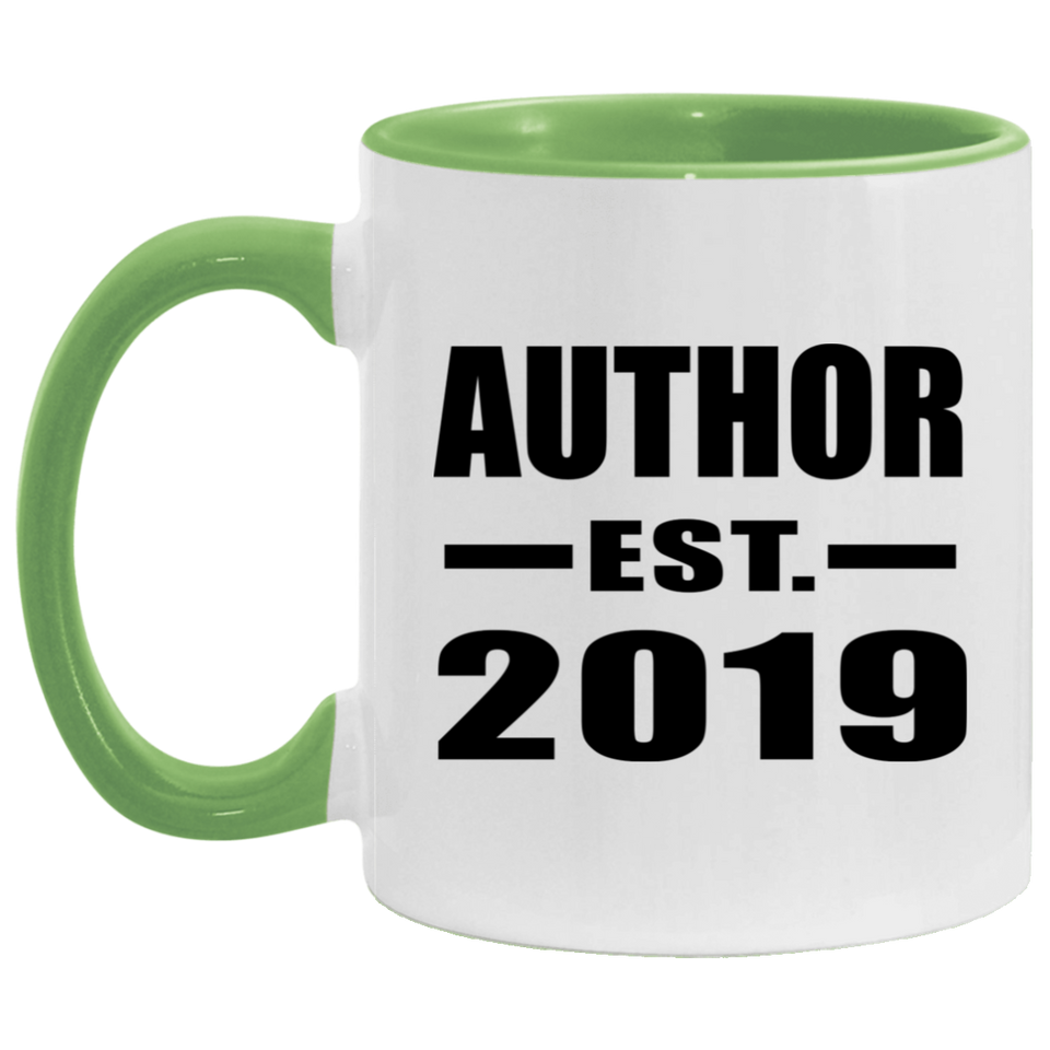 Author Established EST. 2019 - 11oz Accent Mug Green