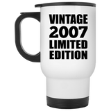17th Birthday Vintage 2007 Limited Edition - White Travel Mug