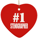 Number One #1 Stenographer - Heart Ornament