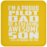Proud Pilot Dad Of Awesome Son - Drink Coaster