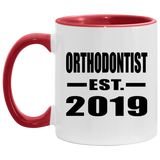 Orthodontist Established EST. 2019 - 11oz Accent Mug Red