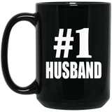 Number One #1 Husband - 15 Oz Coffee Mug Black