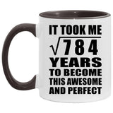28th Birthday Took Square Root of 784 Years To Awesome - 11oz Accent Mug Black