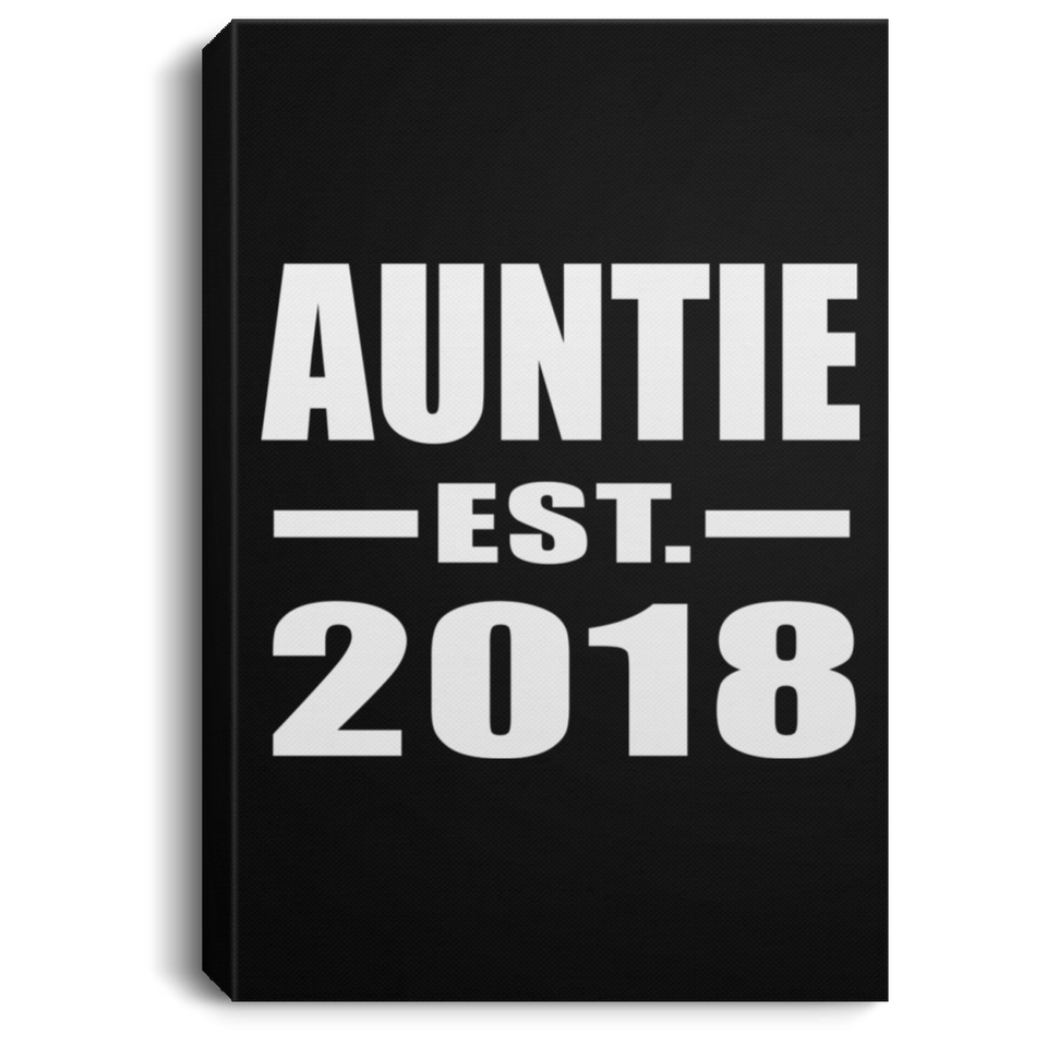 Auntie Established EST. 2018 - Canvas Portrait