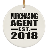 Purchasing Agent Established EST. 2018 - Circle Ornament