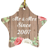 17th Anniversary Mr & Mrs Since 2007 - Star Ornament B