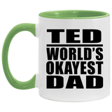 Ted World's Okayest Dad - 11oz Accent Mug Green