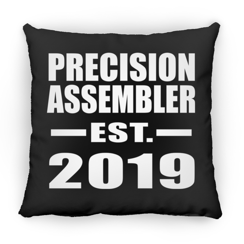 Precision Assembler Established EST. 2019 - Throw Pillow Black