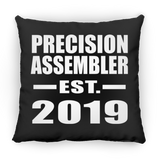 Precision Assembler Established EST. 2019 - Throw Pillow Black