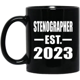 Stenographer Established EST. 2023 - 11oz Coffee Mug Black