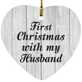 First Christmas With My Husband - Heart Ornament F