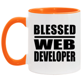 Blessed Web Developer - 11oz Accent Mug Orange