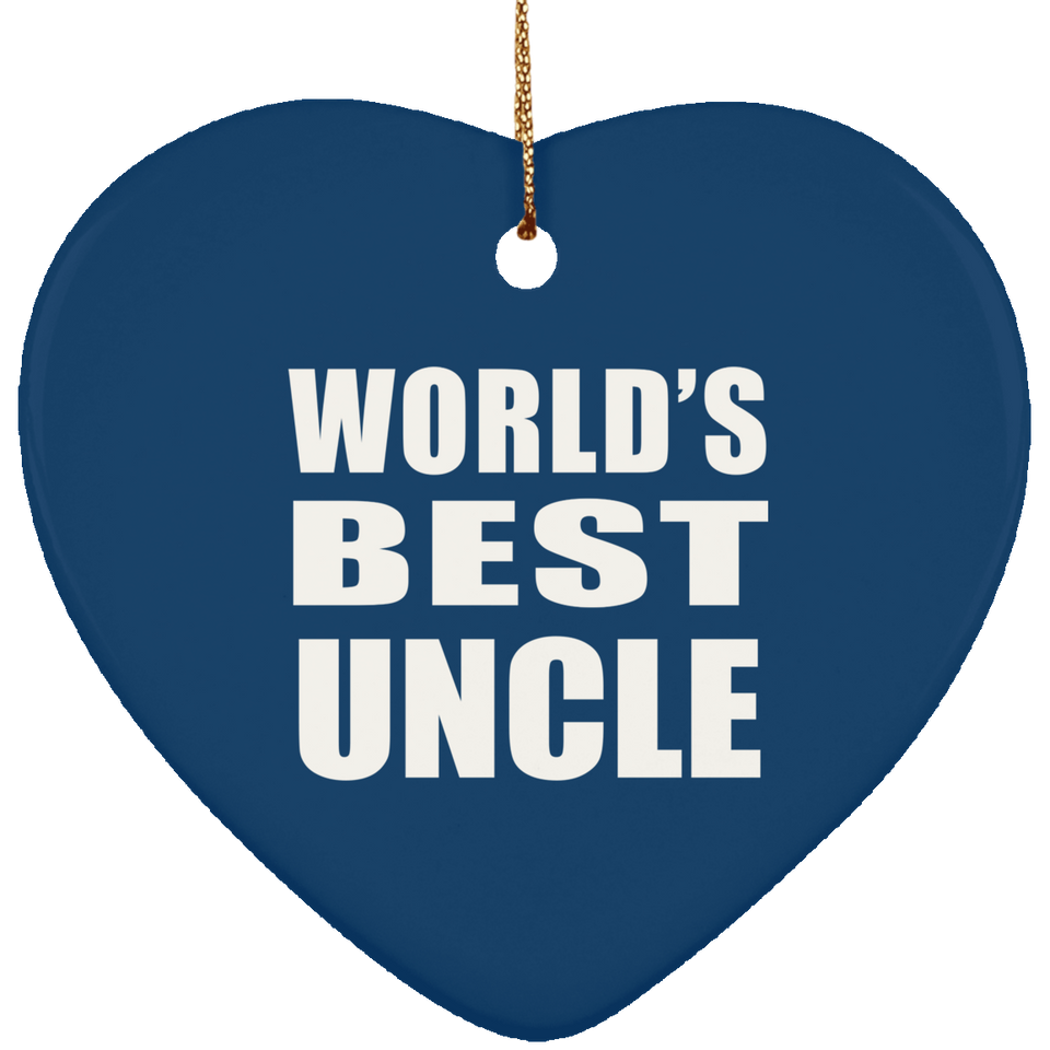 World's Best Uncle - Heart Ornament