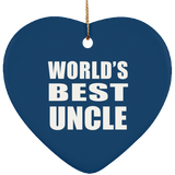World's Best Uncle - Heart Ornament