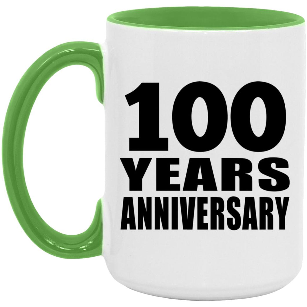100th Anniversary 100 Years Anniversary - 15oz Accent Mug Green